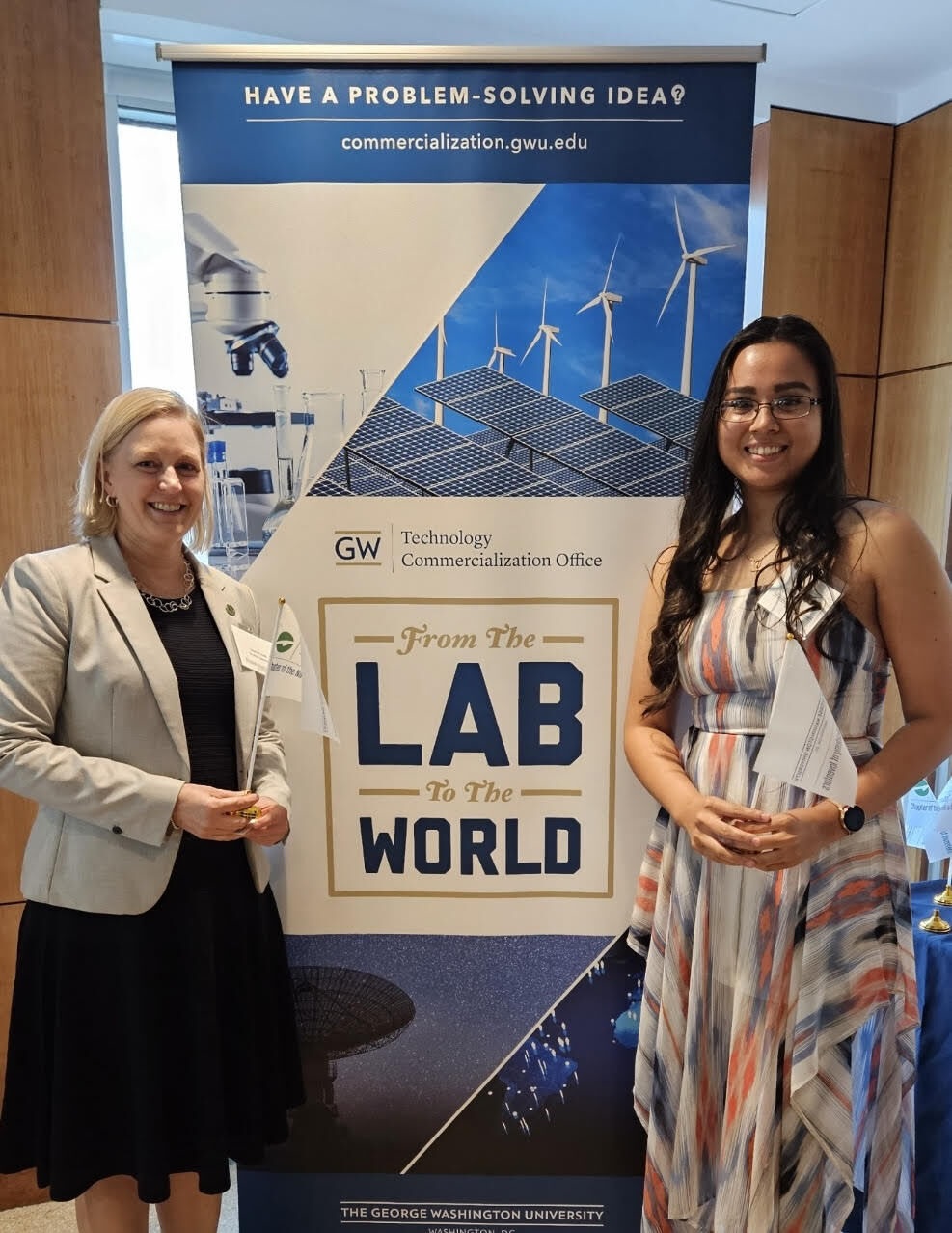 Dee Bague and Dr. Dowd at a presentation