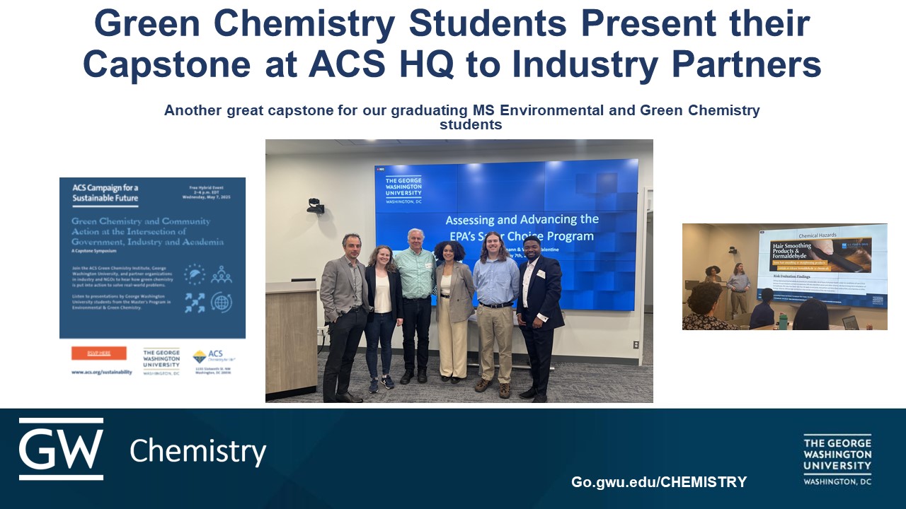 Graduate Students with their professors at the Capstone presentation