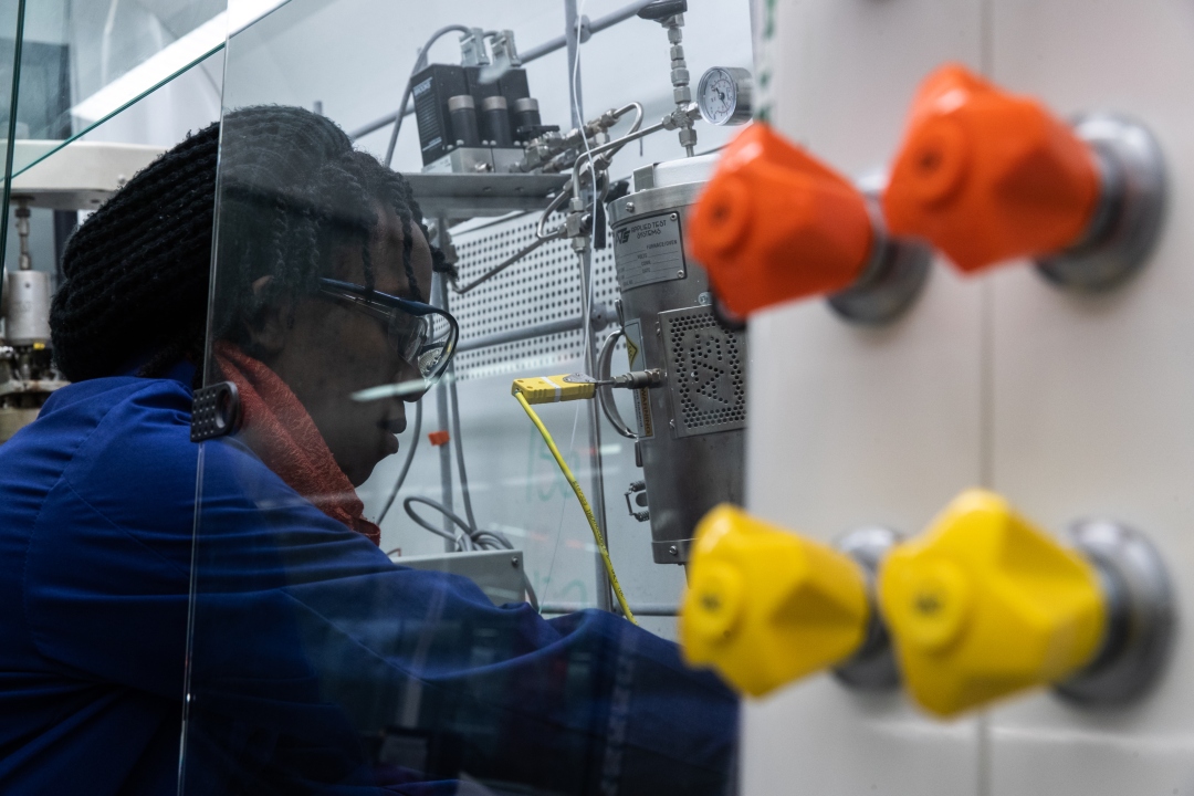 A Chemistry Student in a lab
