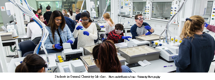 Students in General Chemistry Lab Class
