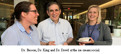 Dr. Besson, Dr. King and Dr. Dowd at the ice cream social