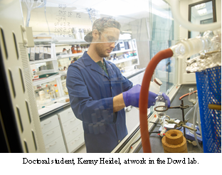 Doctoral Student, Kenny Heidel, at work in the Dowd lab