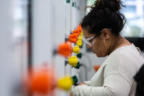 GW Chemistry undergraduate student in a lab