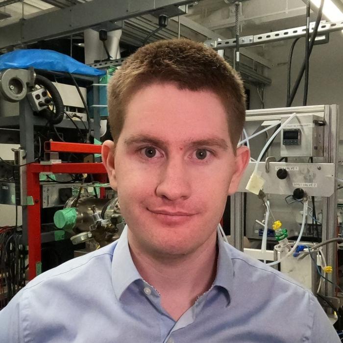 Postdoc Kevin McKenzie in his lab