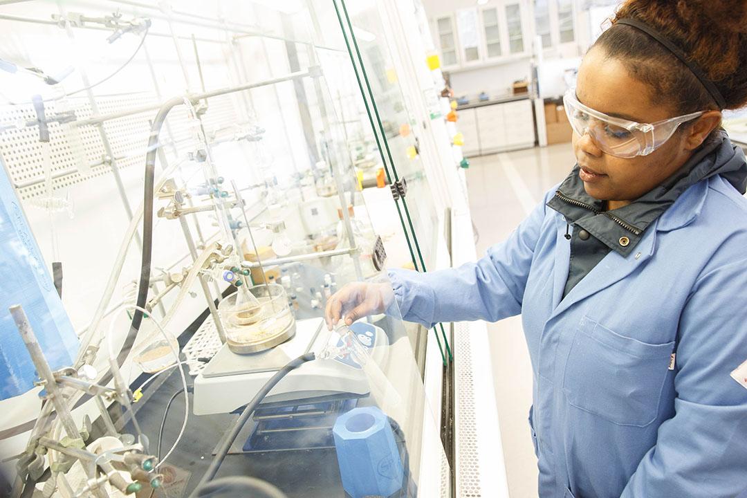 Chemistry student in a lab